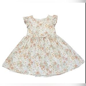 Catherine Malandrino Girls 4T Floral Ruffle Dress Spring Summer Boho Sage Green